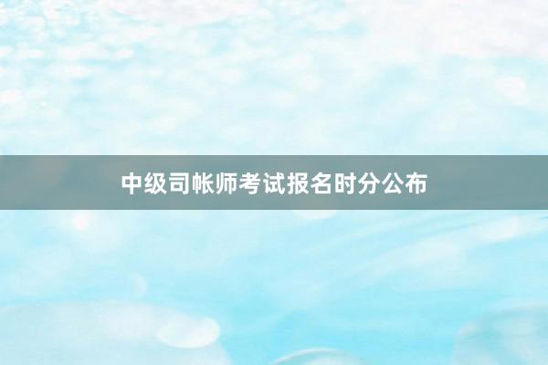 中级司帐师考试报名时分公布
