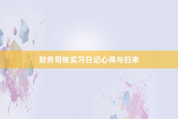 财务司帐实习日记心得与归来