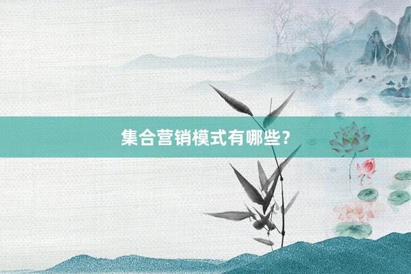 集合营销模式有哪些？